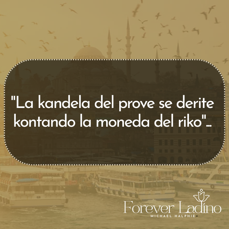 "La kandela del prove se derite kontando la moneda del riko"...