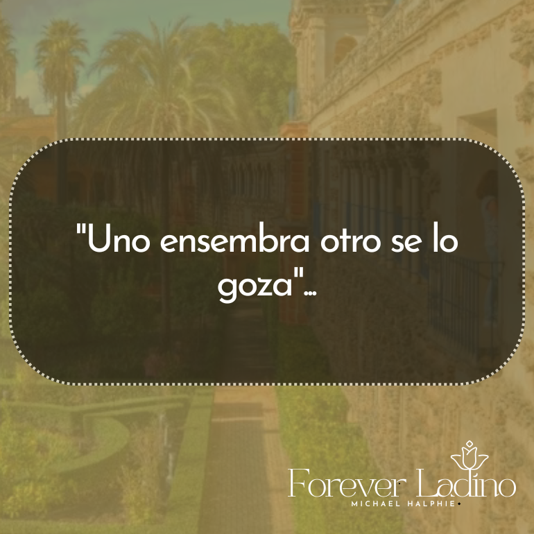 "Uno ensembra otro se lo goza"...